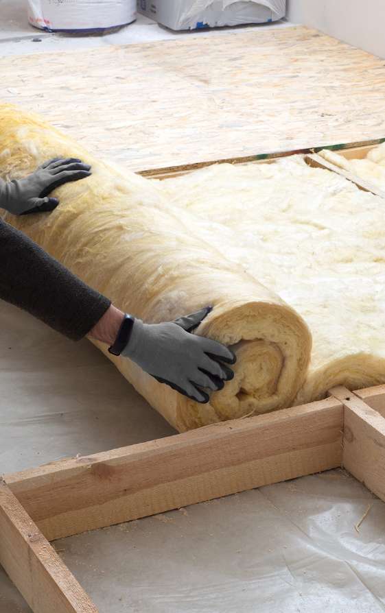 Nahaufnahme von Dämmmaterial