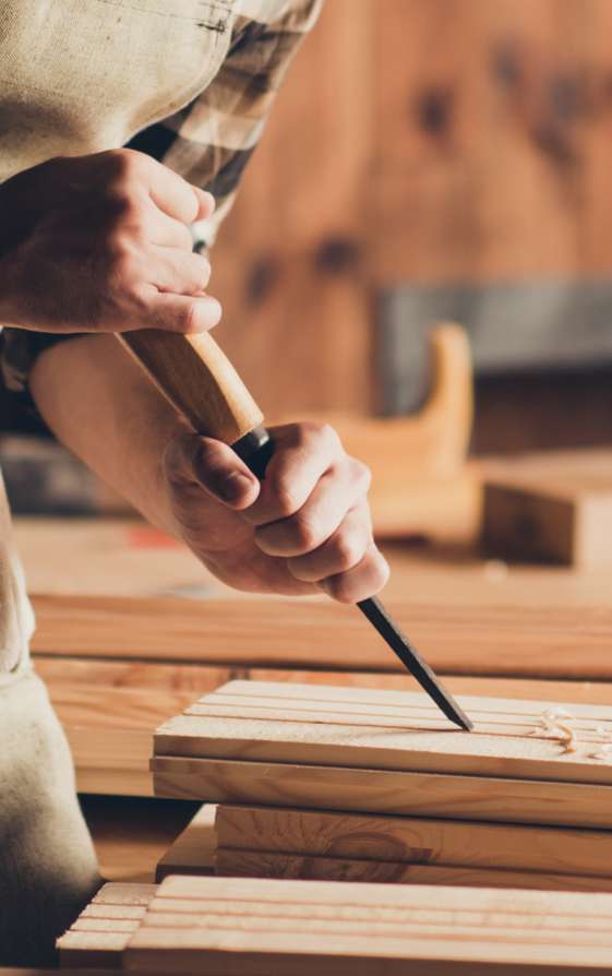 Nahaufnahme von Zimmereiarbeiten